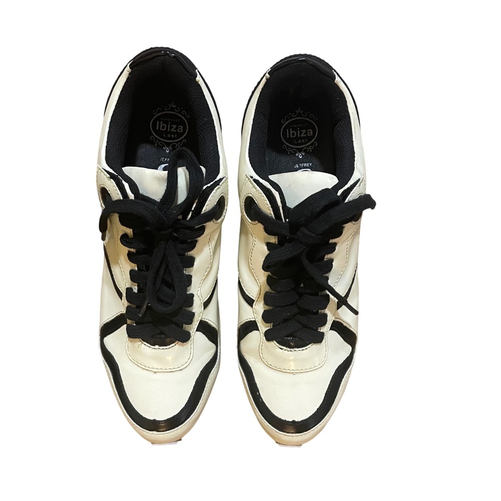 Jeffrey Campbell Ibiza Last Sneakers Cream Black Low Athletic Shoes Womens 10M - Picture 3 of 7